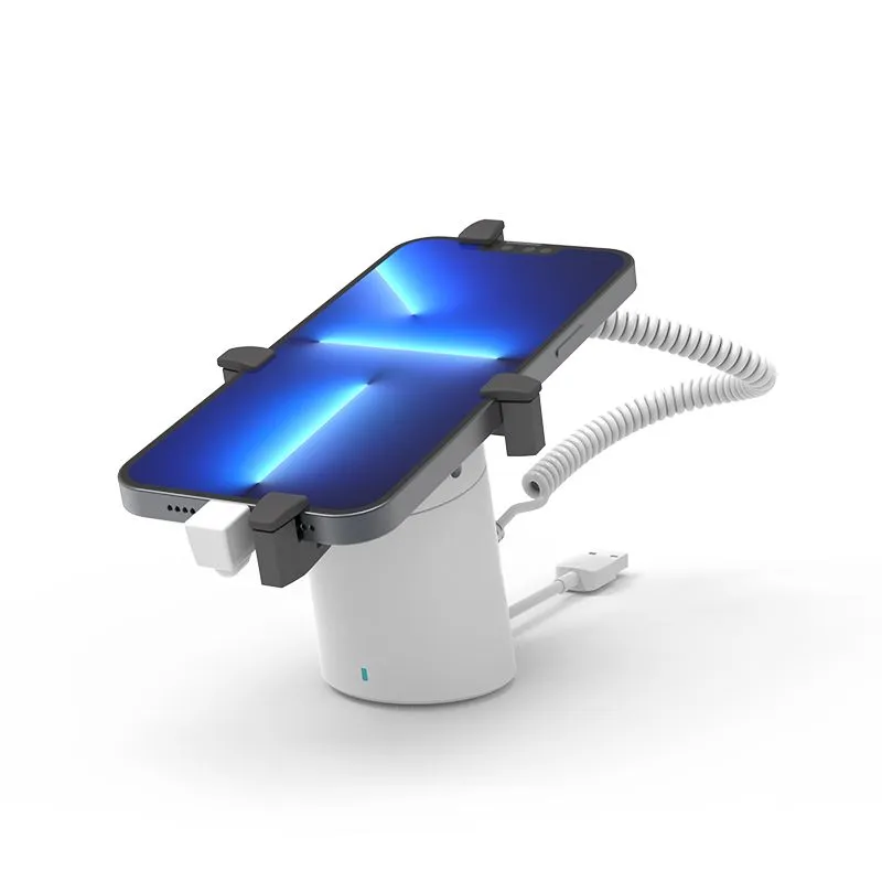 T10 compact anti-theft phone security display stand with alarm - low profile design for retail stores